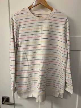 LANDS END Striped Tunic Sweatshirt